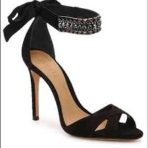 Schutz black tie heel sandal